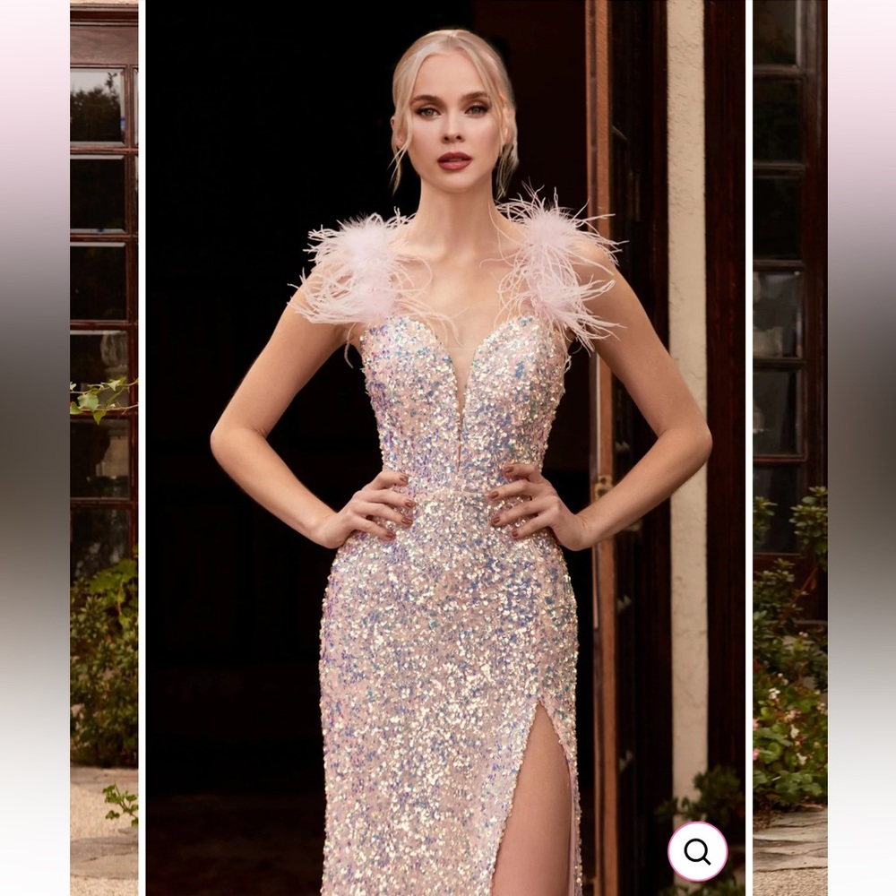CINDERELLA DIVINE sequin dress in light pink